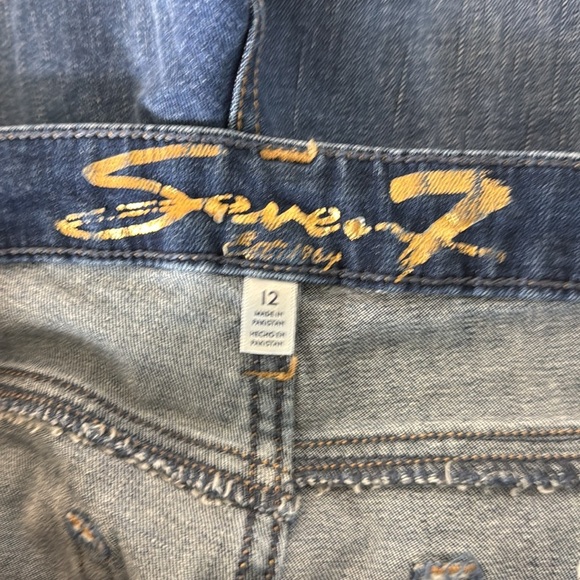 Seven 7 Jeans Denim Weekend Shorts Size 12 Dark Wash Stretch - Picture 9 of 11